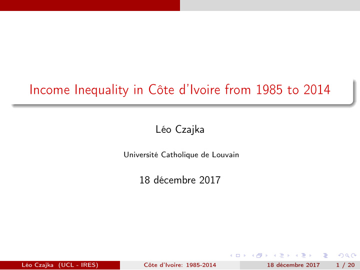 income inequality in c te d ivoire from 1985 to 2014