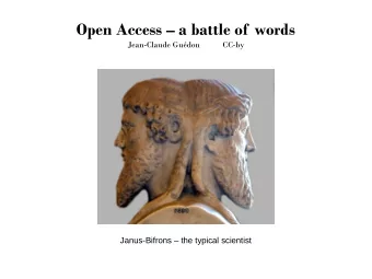 Open Access  a battle of words  Jean-Claude Gudon           CC-by  Janus-Bifrons  the