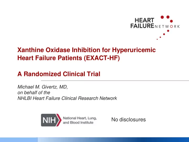 heart failure patients exact hf