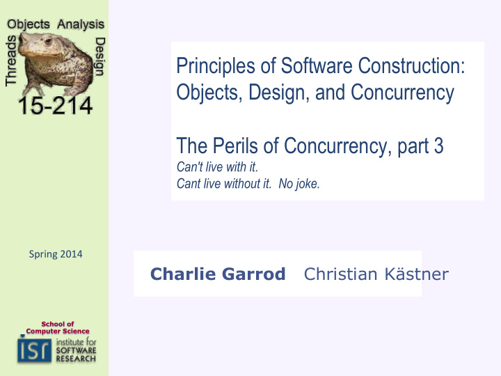 principles of software construction objects design and