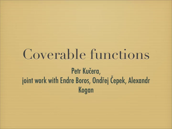 coverable functions