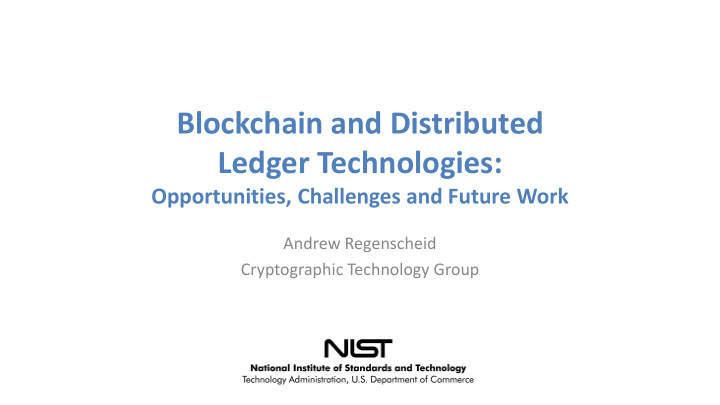blockchain and distributed ledger technologies