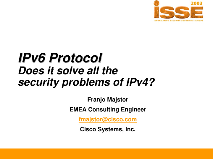 ipv6 protocol ipv6 protocol