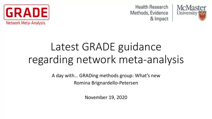 regarding network meta analysis