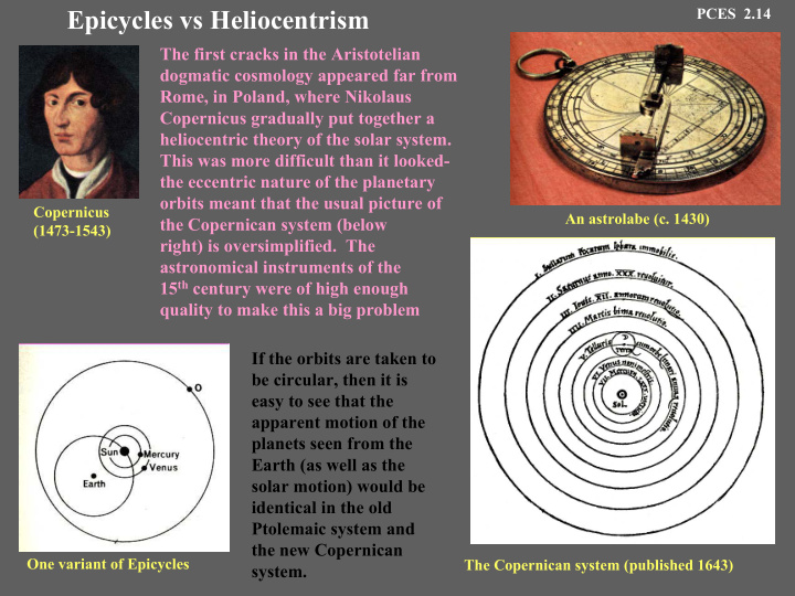 epicycles vs heliocentrism