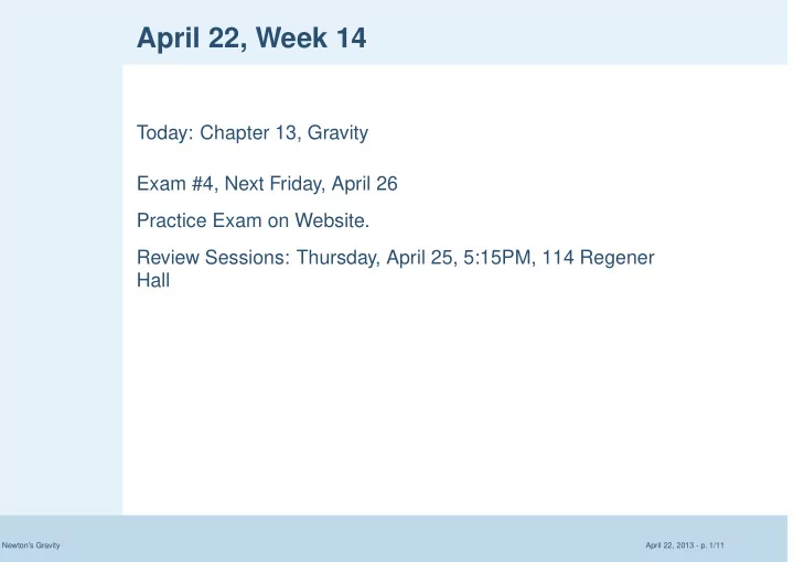 april 22 week 14