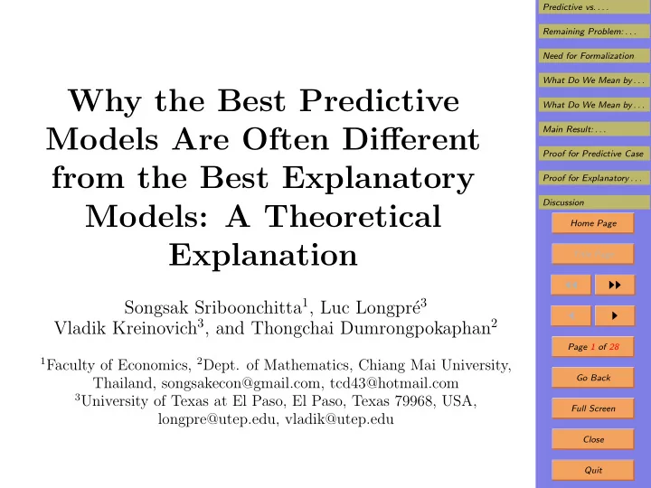 why the best predictive