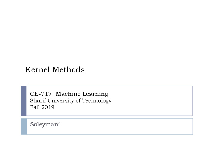 kernel methods