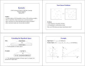 Kernels CS678  Advanced  Topics  in  Machine  Learning Thorsten  Joachims Spring