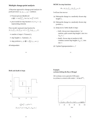 Multiple change-point analysis  k  k    k   f s  g   f h  g