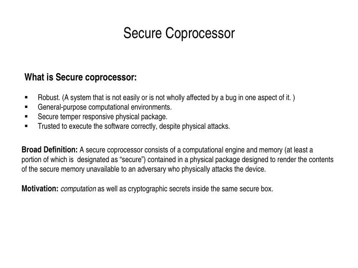 secure coprocessor