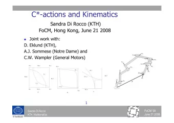 C*-actions and Kinematics  Sandra Di Rocco (KTH)  FoCM, Hong Kong, June 21 2008  Joint work