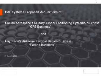 BAE Systems Proposed Acquisitions of:  Collins Aerospaces Military Global Positioning Systems