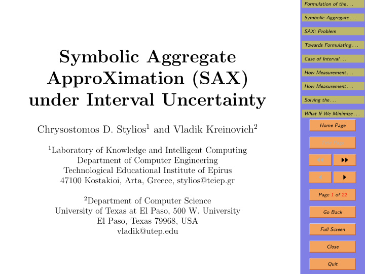 symbolic aggregate