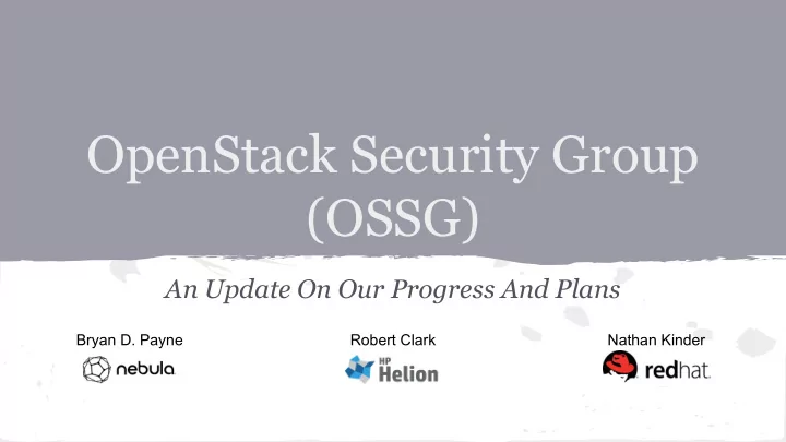 openstack security group ossg