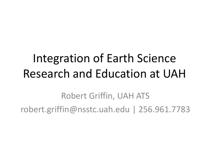 research and education at uah