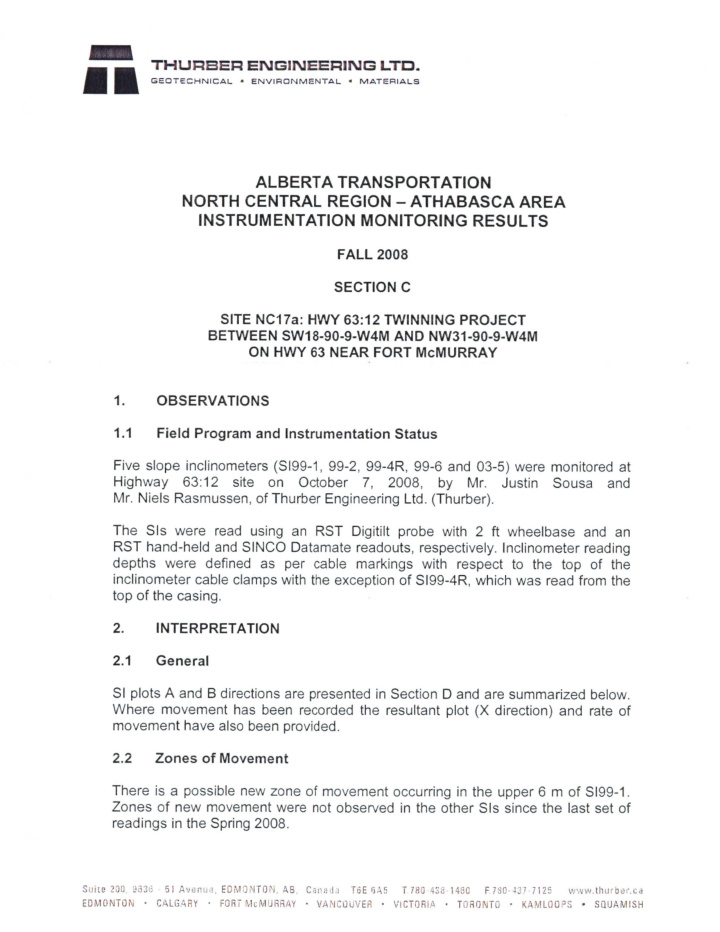 thurber engineering ltc geotechnical environmental