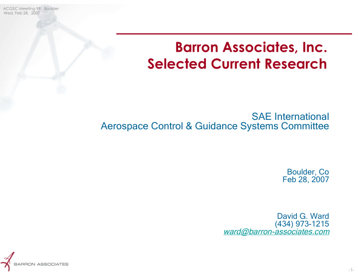 barron associates inc selected current research