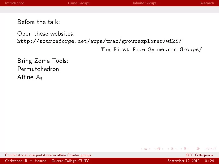before the talk open these websites