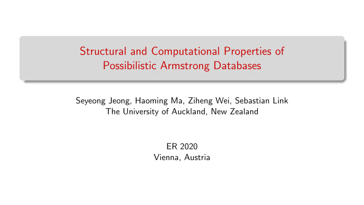 structural and computational properties of possibilistic