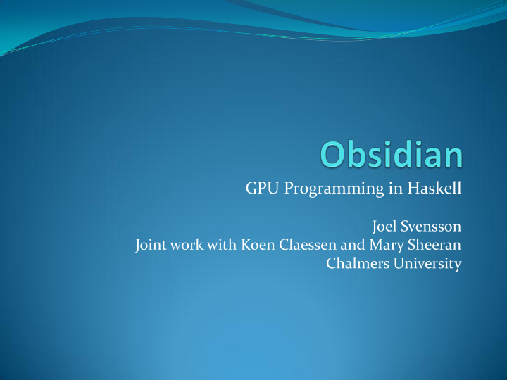 gpu programming in haskell