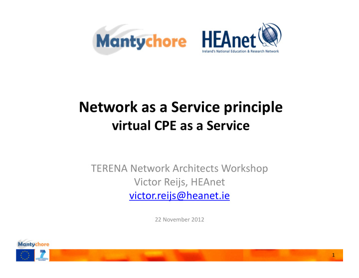 network as a service principle