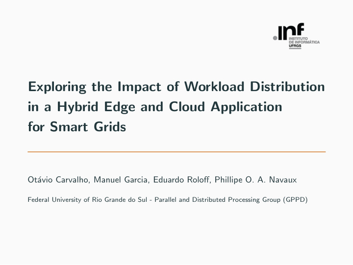 exploring the impact of workload distribution in a hybrid