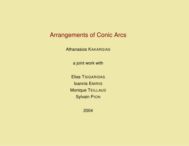 arrangements of conic arcs