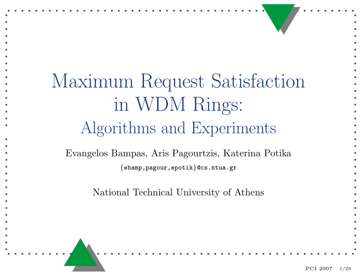 maximum request satisfaction in wdm rings