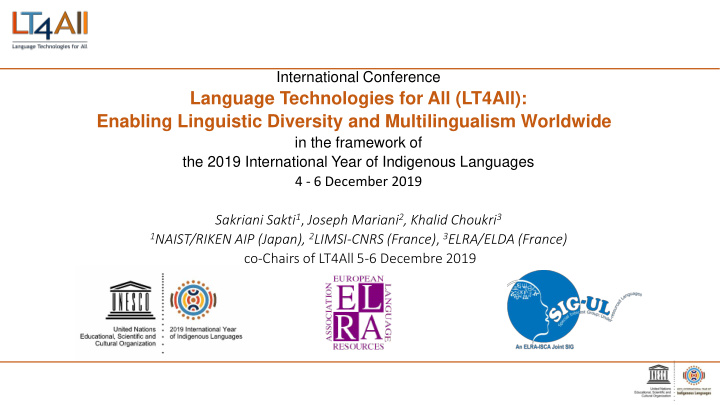 language technologies for all lt4all enabling linguistic