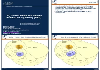 32) Domain Models and Software  Product Line Engineering (SPLC) 1. Domain Models and Product Lines