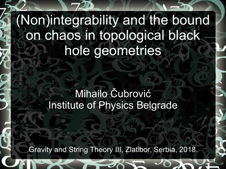 non integrability and the bound on chaos in topological