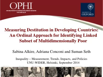 Measuring Destitution in Developing Countries:  An Ordinal Approach for Identifying Linked Subset