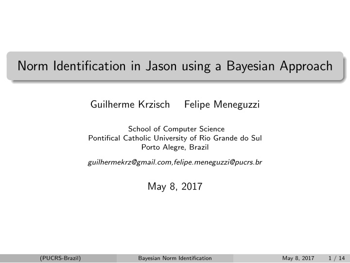 norm identification in jason using a bayesian approach