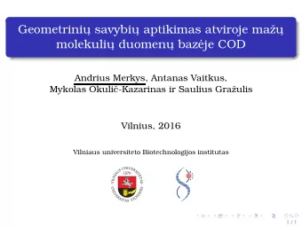 Geometriniu   savybiu   aptikimas atviroje mau    molekuliu   duomenu   baz  eje COD