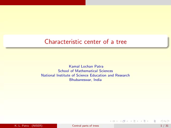 characteristic center of a tree