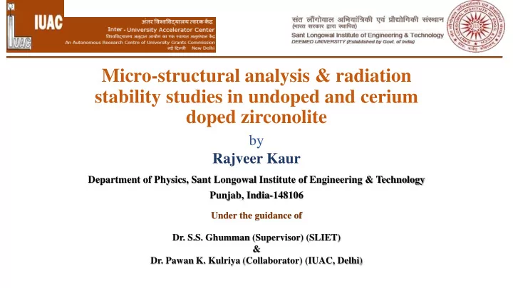 micro structural analysis radiation