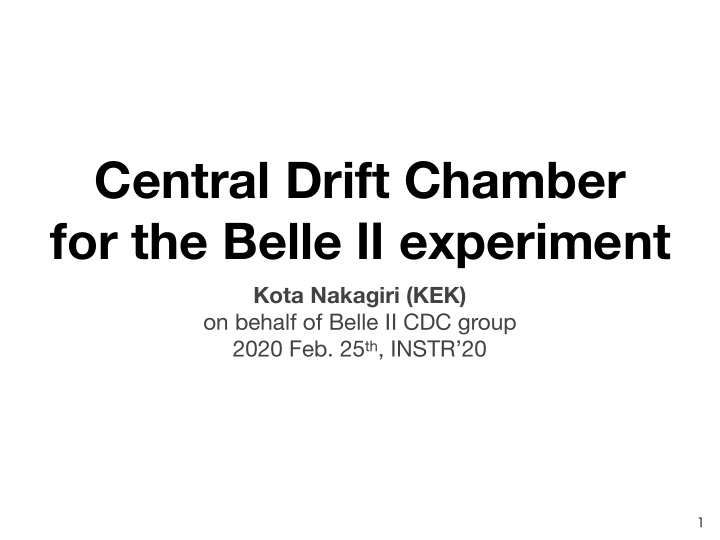 central drift chamber for the belle experiment