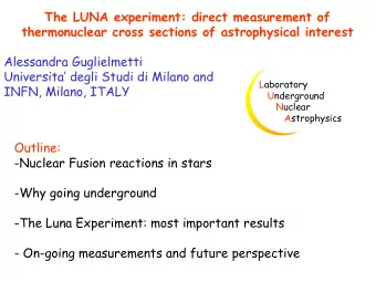 thermonuclear cross sections of astrophysical interest  Alessandra Guglielmetti Universita degli