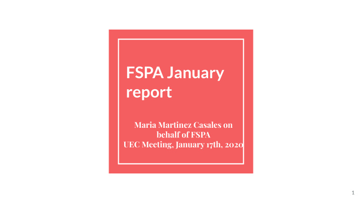 fspa january report
