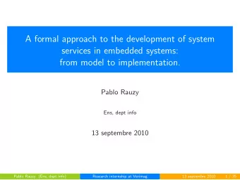 A formal approach to the development of system  services in embedded systems:  from model to