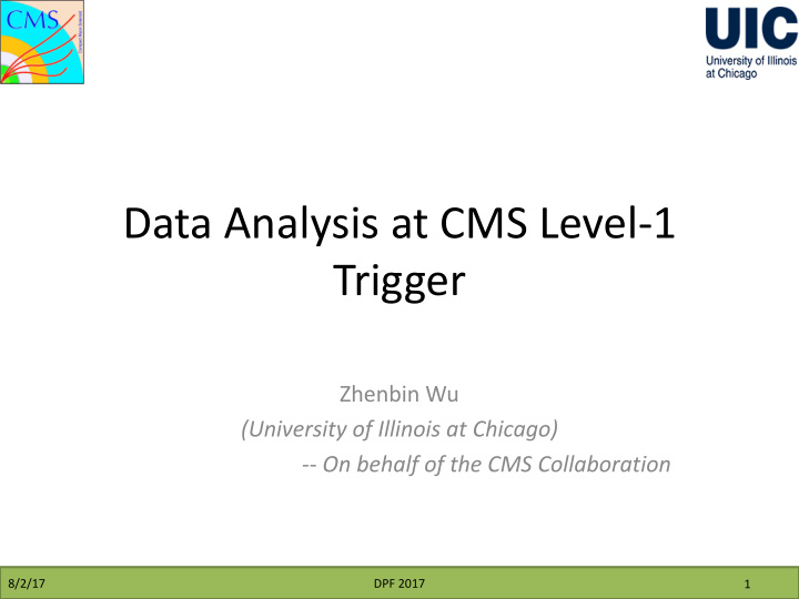 data analysis at cms level 1 trigger