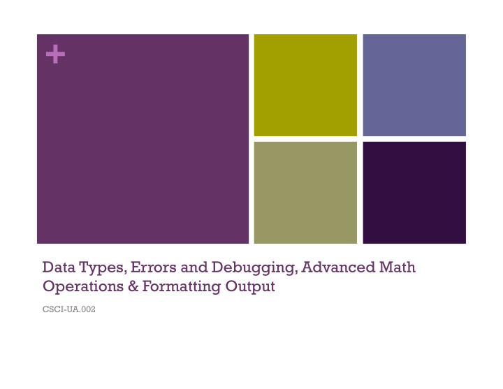 data types errors and debugging advanced math operations