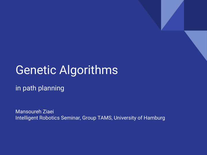 genetic algorithms