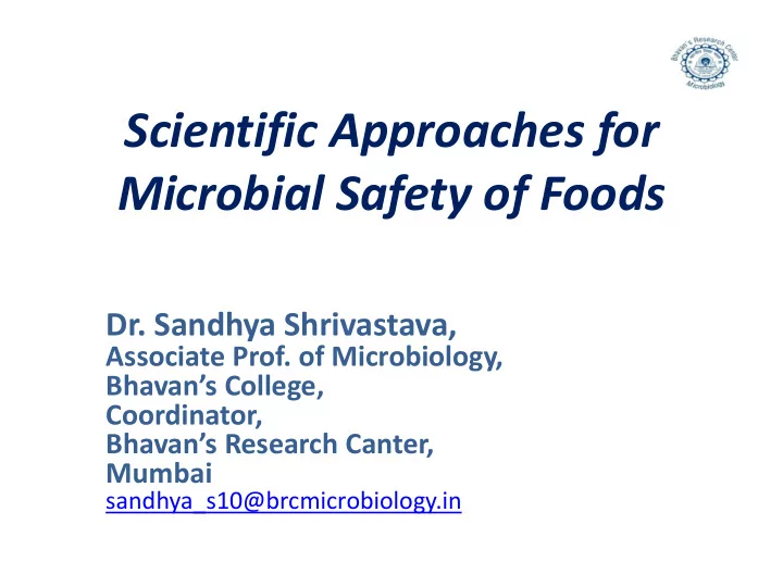 scientific approaches for