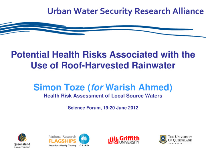 urban water security research alliance potential health