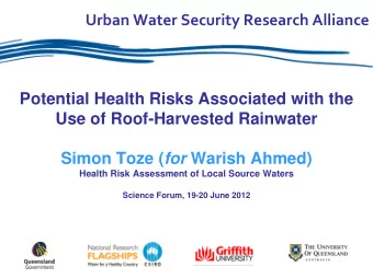 Urban Water Security Research Alliance  Potential Health Risks Associated with the  Use of