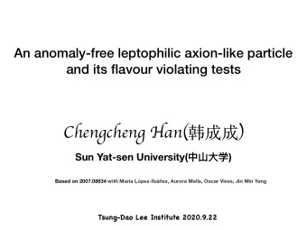 Chengcheng Han (  ) Sun Yat-sen University(  )  Based on 2007.08834 with