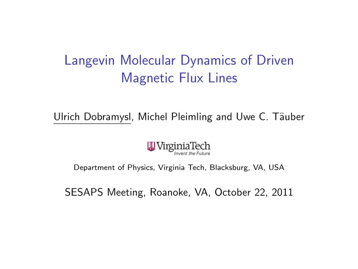 langevin molecular dynamics of driven magnetic flux lines