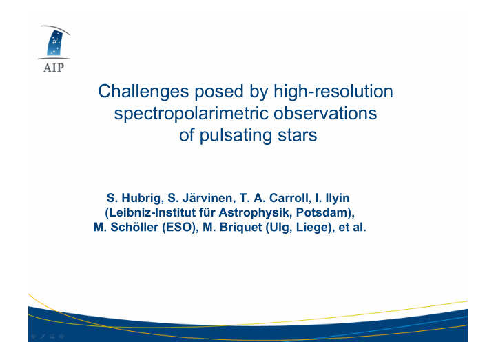 challenges posed by high resolution spectropolarimetric